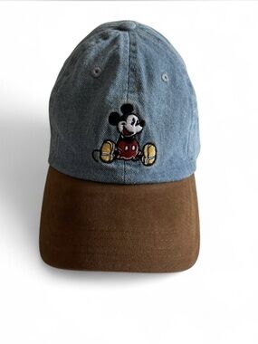 AE Mickey Mouse Denim Suede Baseball Hat